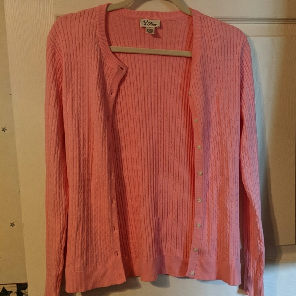 Lilly Pulitzer pink cardigan